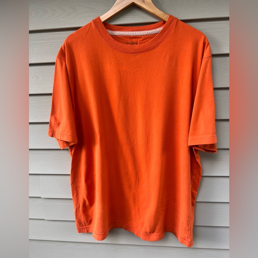 Men’s Ruff Hewn Crew Neck T-shirt | Dark Orange | Size XL